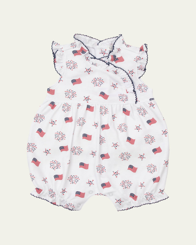 Girl's Bold Stripes and Bright Stars Short Playsuit, Size 0M-18